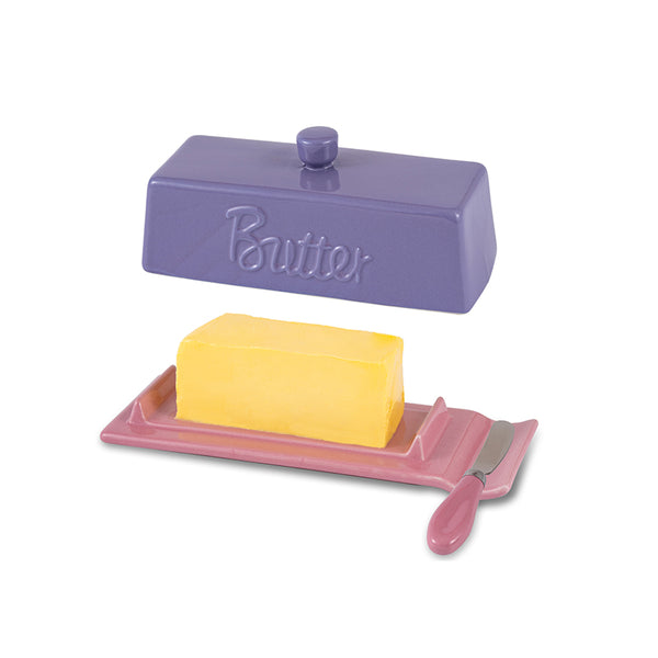 Amieenor Ceramic Butter Dish with Lid & Knife – 8"Butter Keeper