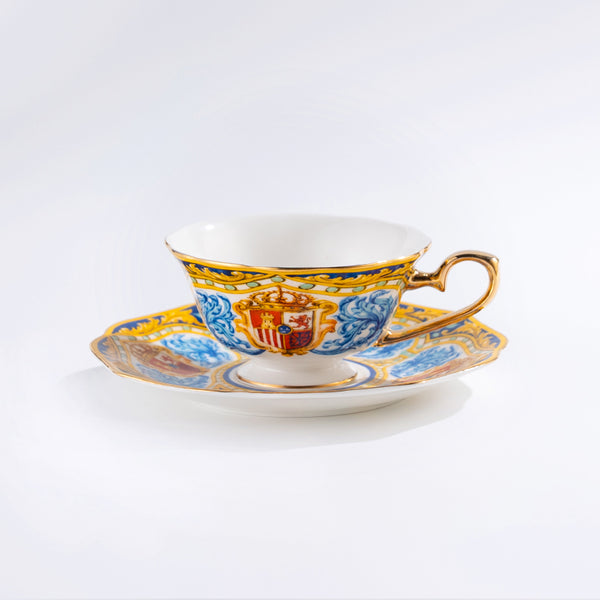 Amieenor Fine Bone China Tea Cup and Saucer Set-Sevilla