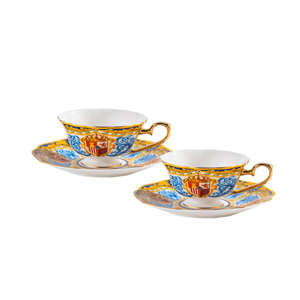 Amieenor Fine Bone China Tea Cup and Saucer Set-Sevilla