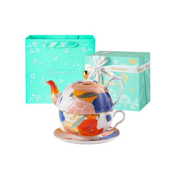 Amieenor Fine Bone China Tea for One Set-The Taste of Summer-Gfit Boxed