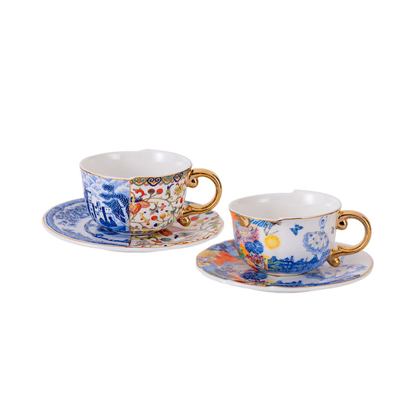 Amieenor Exquisite Luxury Gold Painted Coffee Cup Set for Gifting