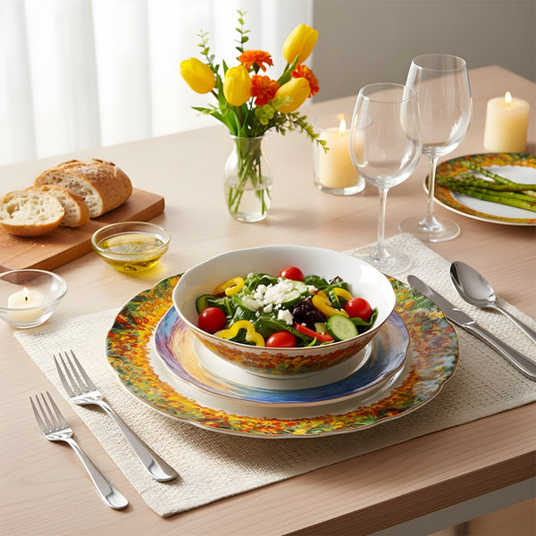 Amieenor Fine Bone-China 3-Piece Dinner Set – Tulip Garden