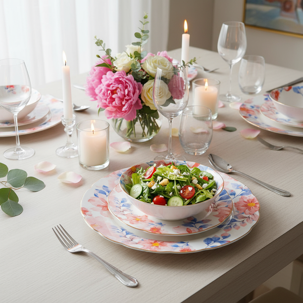 Amieenor Fine Bone-China 3-Piece Dinner Set – Maiden's dream