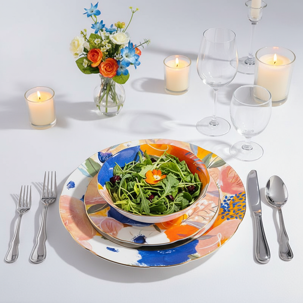 Amieenor Fine bone china dinner set of 3pcs-The taste of summer